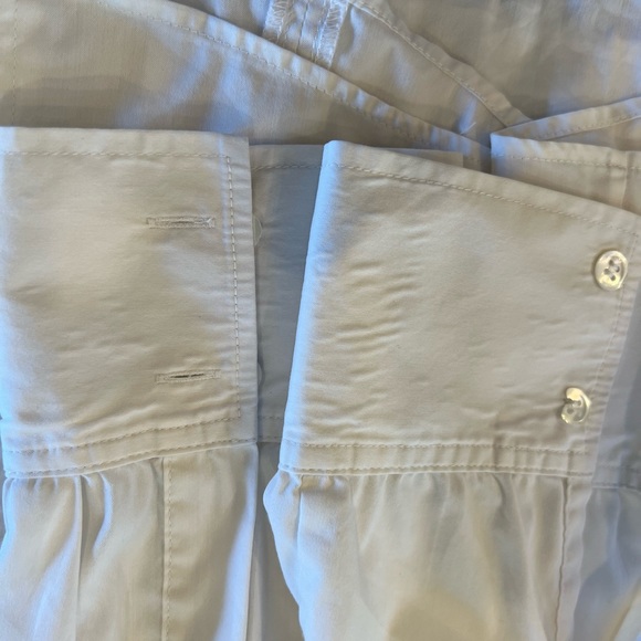 Theory Women’s Shirt Size Small Button Up White 3/4 Roll Up Sleeves Cotton - Picture 6 of 12